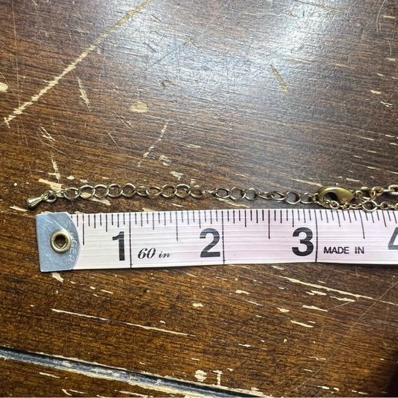 Handmade vintage and new pieces mixed up-cycled necklace with real stone pendant - Picture 11 of 13